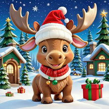 Load image into Gallery viewer, Christmas Calf 40*40CM(Canvas) Full Round Drill Diamond Painting