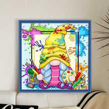 Load image into Gallery viewer, Huancan - Painter Gnome - 50*50CM 11CT 3 Stamped Cross Stitch
