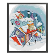 Load image into Gallery viewer, Joy Sunday - Remaining Snow On The Roof - 39*46CM 14CT 2 Stamped Cross Stitch