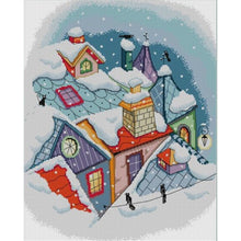Load image into Gallery viewer, Joy Sunday - Remaining Snow On The Roof - 39*46CM 14CT 2 Stamped Cross Stitch