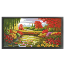 Load image into Gallery viewer, Joy Sunday - Autumn Lotus Pond - 103*58CM 14CT 2 Stamped Cross Stitch