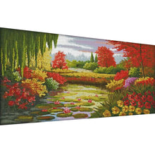Load image into Gallery viewer, Joy Sunday - Autumn Lotus Pond - 103*58CM 14CT 2 Stamped Cross Stitch