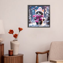 Load image into Gallery viewer, Kitten In Snow 30*30CM(Canvas) Full Round Drill Diamond Painting