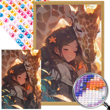 Load image into Gallery viewer, Girl And Giraffe 40*60CM(Picture) Full Round Drill Diamond Painting