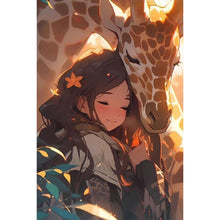 Load image into Gallery viewer, Girl And Giraffe 40*60CM(Picture) Full Round Drill Diamond Painting
