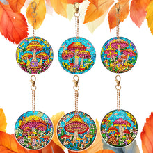 Load image into Gallery viewer, 6 PCS Double Sided Special Shape Diamond Painting Keychain Pendant (Mushroom)