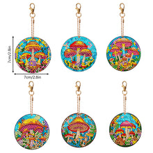 Load image into Gallery viewer, 6 PCS Double Sided Special Shape Diamond Painting Keychain Pendant (Mushroom)