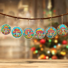 Load image into Gallery viewer, 6 PCS Double Sided Special Shape Diamond Painting Keychain Pendant (Mushroom)