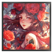 Load image into Gallery viewer, Huancan - Rose Girl - 50*50CM 14CT 2 Stamped Cross Stitch