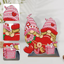 Load image into Gallery viewer, Wooden Diamond Painting Desktop Decor for Office Decor (Valentines Day Gnome)