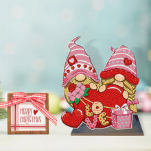 Load image into Gallery viewer, Wooden Diamond Painting Desktop Decor for Office Decor (Valentines Day Gnome)