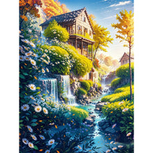 Load image into Gallery viewer, Huancan - Landscape And Flower Cottage - 50*65CM 14CT 2 Stamped Cross Stitch