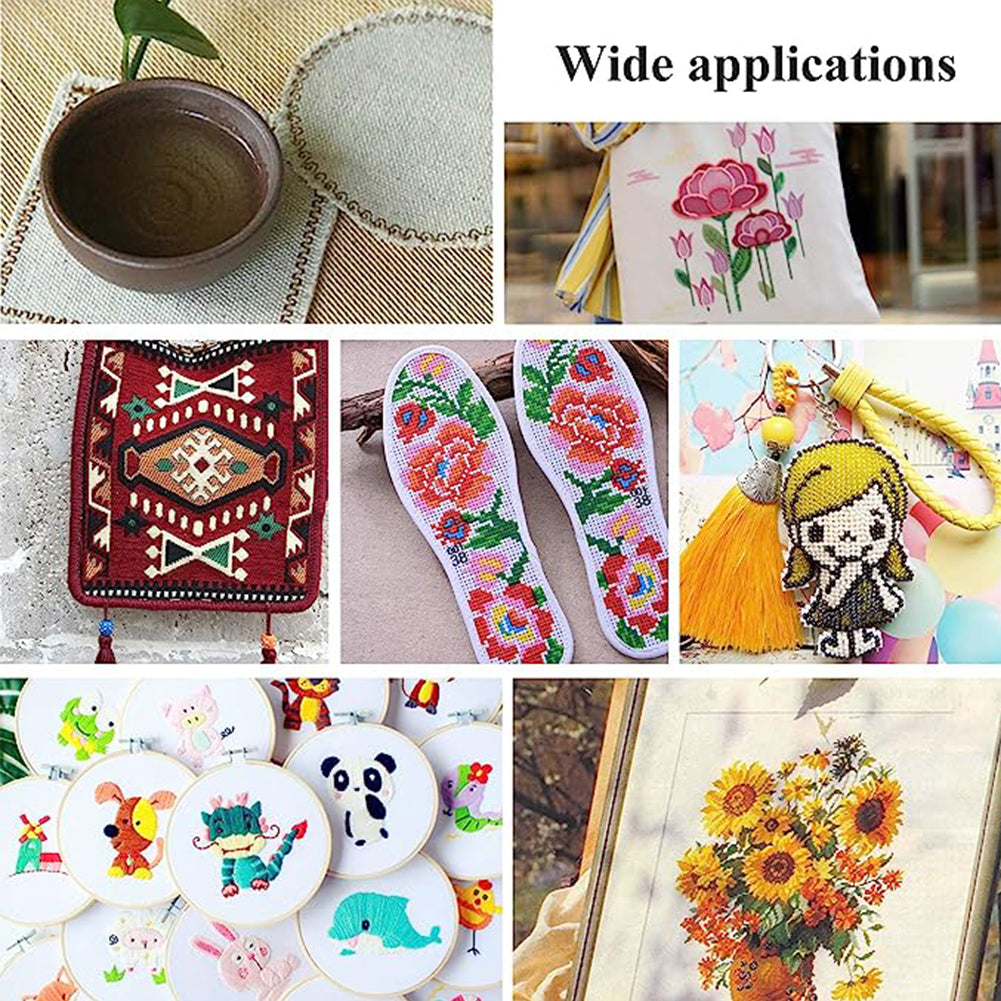 3PCS 11 Count Embroidery Cross Stitch Fabric for Embroidery Beginner (20x24in)