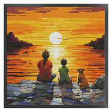 Load image into Gallery viewer, Joy Sunday - Sunrise At Sea - 44*44CM 14CT 2 Stamped Cross Stitch