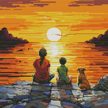 Load image into Gallery viewer, Joy Sunday - Sunrise At Sea - 44*44CM 14CT 2 Stamped Cross Stitch