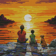 Load image into Gallery viewer, Joy Sunday - Sunrise At Sea - 44*44CM 14CT 2 Stamped Cross Stitch