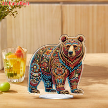 Load image into Gallery viewer, 2D Flat Gorgeous Bear DIY Desktop Diamond Art Kits for Home Office Decoration