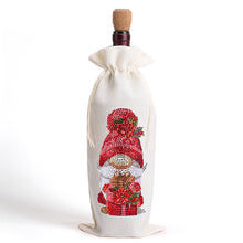 Load image into Gallery viewer, Diamond Painting Burlap Wine Gift Bags Label Liquor Bottle Covers (Gnome)