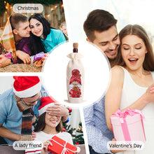 Load image into Gallery viewer, Diamond Painting Burlap Wine Gift Bags Label Liquor Bottle Covers (Gnome)