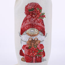 Load image into Gallery viewer, Diamond Painting Burlap Wine Gift Bags Label Liquor Bottle Covers (Gnome)