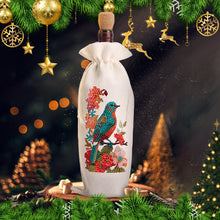 Load image into Gallery viewer, Diamond Painting Burlap Wine Gift Bags Label Liquor Bottle Covers (Bird)