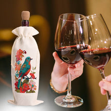 Load image into Gallery viewer, Diamond Painting Burlap Wine Gift Bags Label Liquor Bottle Covers (Bird)
