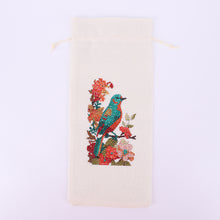 Load image into Gallery viewer, Diamond Painting Burlap Wine Gift Bags Label Liquor Bottle Covers (Bird)