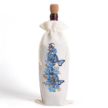 Load image into Gallery viewer, Diamond Painting Burlap Wine Bags Label Liquor Bottle Cover (Butterfly Flower)