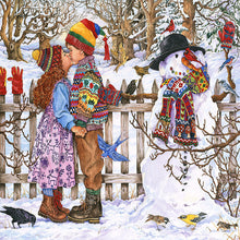 Load image into Gallery viewer, Yishu - Snowman And Child - 60*55CM 11CT 3 Stamped Cross Stitch