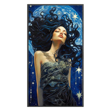 Load image into Gallery viewer, Yishu - Blue-Haired Woman With Stars - 40*70CM 11CT 3 Stamped Cross Stitch