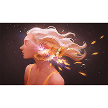 Load image into Gallery viewer, Yishu - Short-Haired Sunflower Girl - 80*50CM 11CT 3 Stamped Cross Stitch