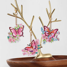 Load image into Gallery viewer, 6 PCS Double Sided Special Shape Diamond Painting Keychain Pendant (Butterfly)
