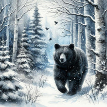 Load image into Gallery viewer, Snow Black Bear 30*30CM(Canvas) Full Round Drill Diamond Painting