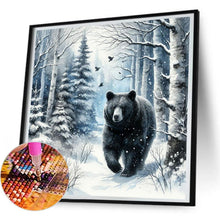 Load image into Gallery viewer, Snow Black Bear 30*30CM(Canvas) Full Round Drill Diamond Painting