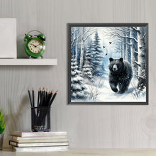 Load image into Gallery viewer, Snow Black Bear 30*30CM(Canvas) Full Round Drill Diamond Painting