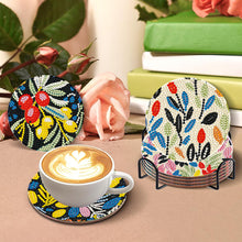 Load image into Gallery viewer, 8 Pcs Wooden DIY Diamond Painting Art Coaster Kit with Holder (Fresh Garden)