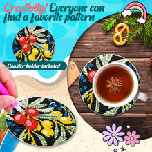 Load image into Gallery viewer, 8 Pcs Wooden DIY Diamond Painting Art Coaster Kit with Holder (Fresh Garden)