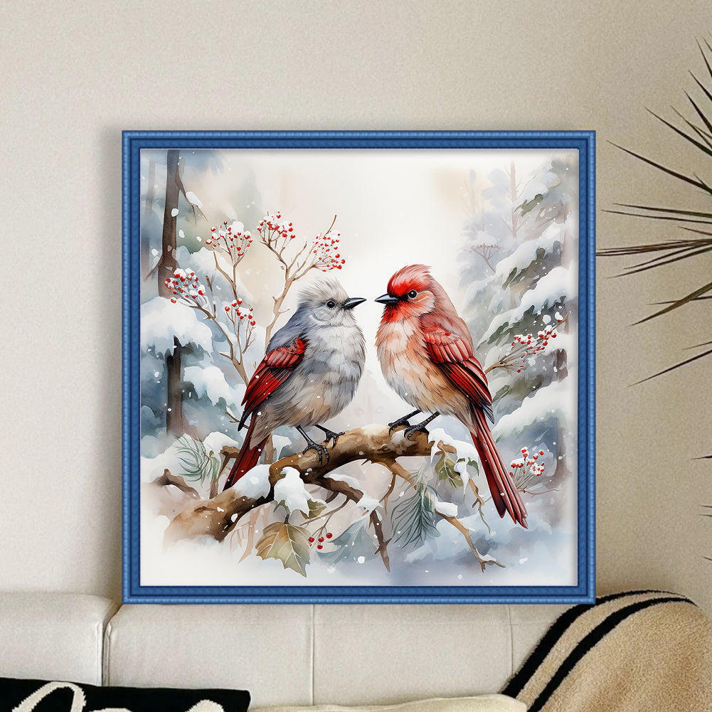 Little Bird - Full 11CT Stamped Cross Stitch 40x40CM - Huacan