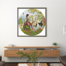 Load image into Gallery viewer, Joy Sunday - Lady And Dog - 44*44CM 14CT 2 Stamped Cross Stitch