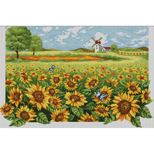Load image into Gallery viewer, DIY - Sunflower Field - 92*66CM 11CT 3 Stamped Cross Stitch