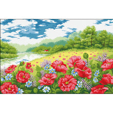 Load image into Gallery viewer, DIY - Poppy Garden - 92*66CM 11CT 3 Stamped Cross Stitch
