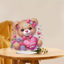 Load image into Gallery viewer, Acrylic Diamond Painting Desktop Decoration for Office Desktop Decor(Heart Bear)