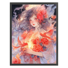 Load image into Gallery viewer, Yishu - Rose Girl - 40*56CM 11CT 3 Stamped Cross Stitch