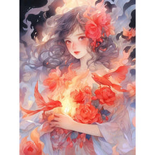 Load image into Gallery viewer, Yishu - Rose Girl - 40*56CM 11CT 3 Stamped Cross Stitch