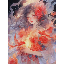 Load image into Gallery viewer, Yishu - Rose Girl - 40*56CM 11CT 3 Stamped Cross Stitch