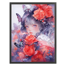 Load image into Gallery viewer, Yishu - Rose Girl - 40*56CM 11CT 3 Stamped Cross Stitch