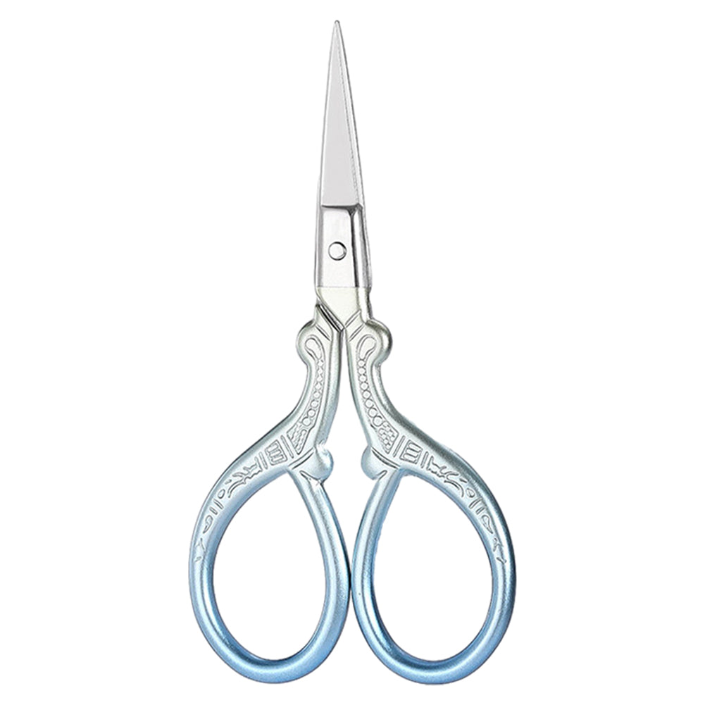European Style Embroidery Scissors 9x4.6CM | Yellow Blue Sharp Head Craft Scissor for Cross Stitch Sewing