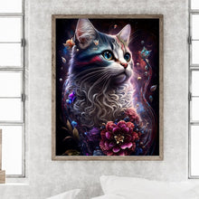 Load image into Gallery viewer, Cat 30*40CM(Canvas) Full Round Drill Diamond Painting