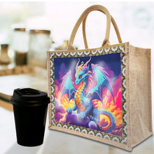 Load image into Gallery viewer, Linen Diamond Painting Tote Bag Replaceable Canvas for Women Adults (Pterosaur)