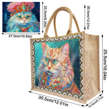Load image into Gallery viewer, Linen Diamond Painting Tote Bag Replaceable Canvas for Women Adults Craft (Cat)